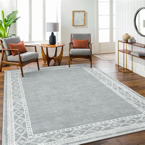 Lahome Modern Bordered 8x10 Area Rugs, Non-Slip Washable Rugs for ...