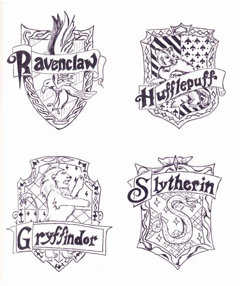 Hogwarts Houses - Free Coloring Pages