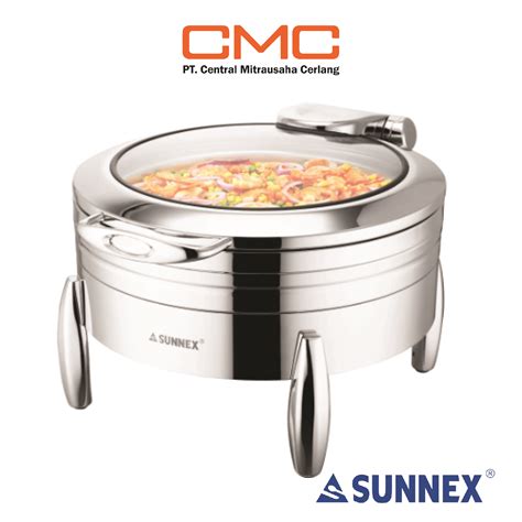 Round Chafing Dish With Stand 6 Liter Sunnex W17-36002 - CMC Solution