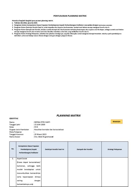 Planning Matrix Example 的图像结果