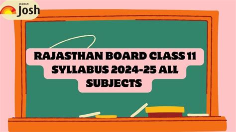 RBSE Class 11 Latest Syllabus 2024-25 Released: Download Subject Wise ...