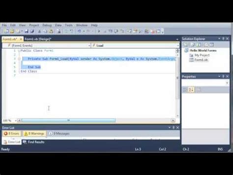Visual Basic Tutorial - 36 - Introduction To Windows Forms Video ...
