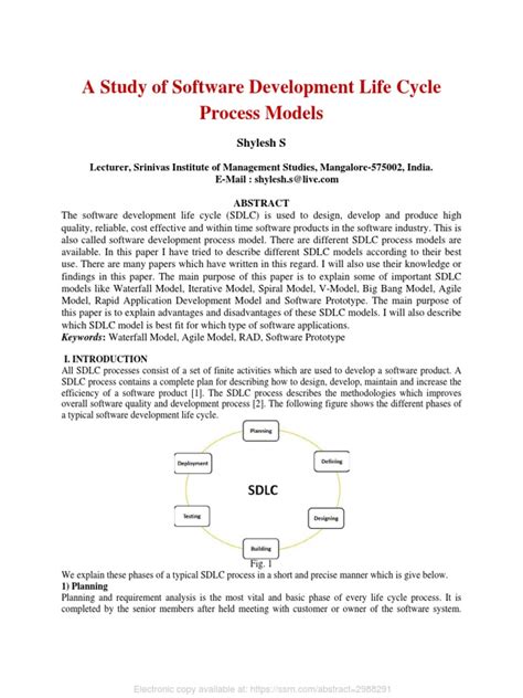 A Study of Software Development Life Cycle Process Models | PDF ...