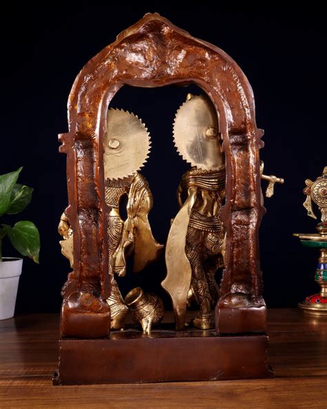 Handcrafted Brass Radha Krishna Idol dual tone 14" – Budhshiv.com