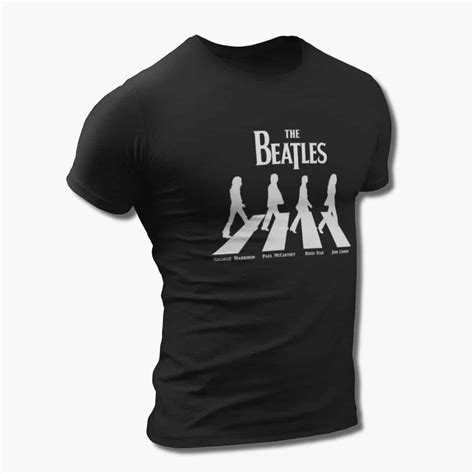 The Beatles Band T-Shirt, Beatles Abbey Road Cover Artwork Tee Shirt ...