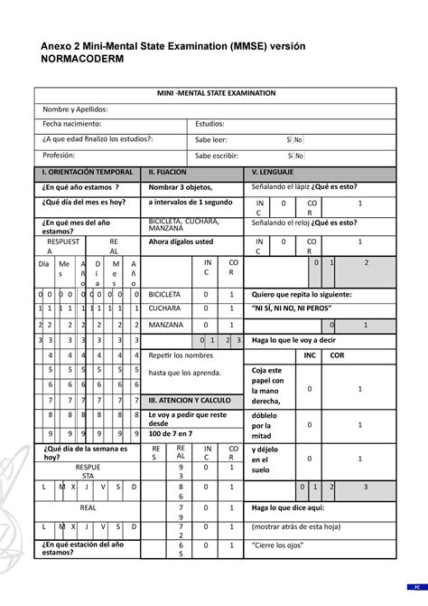 Mini Mental State Examination Mmse日本語版 – Mmse J 検査用紙 ダウンロード – HXPEW
