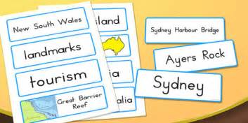 Famous Australian Landmarks Word Cards (teacher made)
