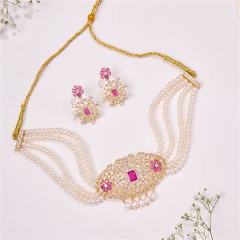 Ruby Regent Pearl Choker Set