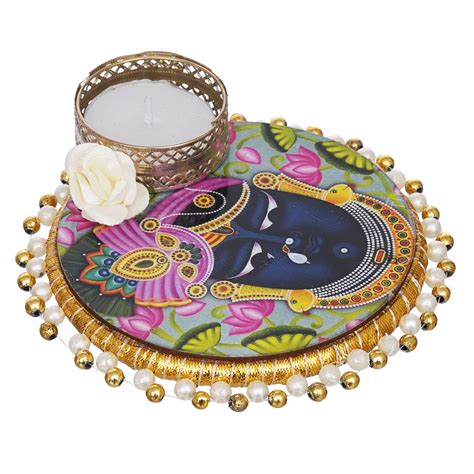 eCraftIndia Lord Shrinathji and Flower Design Religious Decorative Pla