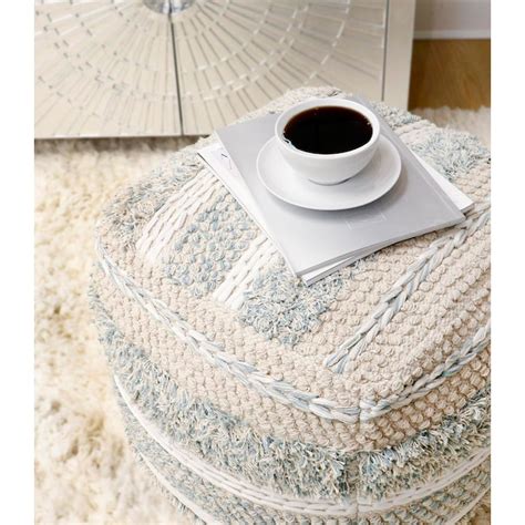Pasargad Home Grandcanyon Modern Beige Ottoman in the Ottomans & Poufs ...