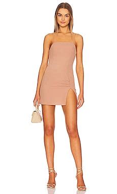 superdown Syrus Slit Mini Dress in Nude | REVOLVE
