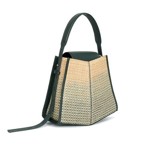 Fern Bucket Raffia Teal Bag - Top Handle - Shoulder Bag For Travel – ADISEE