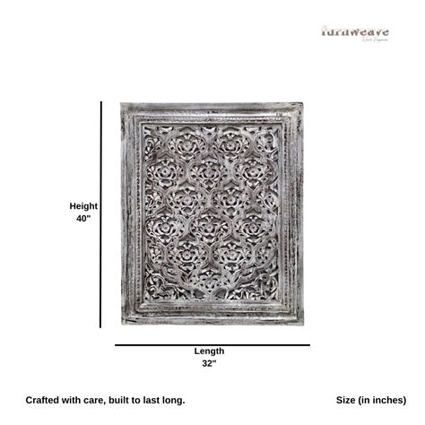 Yeva Wooden Carved Distress Wall Panel (Grey Distress) – Furnweave