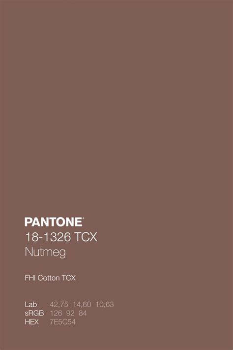 PANTONE 18-1326 TCX Nutmeg Color Code Lab sRGB HEX | Vintage colour ...