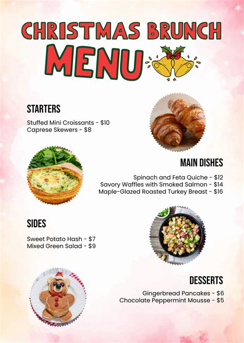 Christmas Breakfast Buffet Menu Free Christmas Breakfast Menu Template