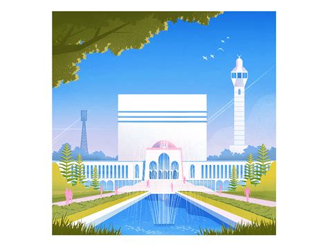 Baitul Mukarram Mosque Dhaka Illustration :: Behance