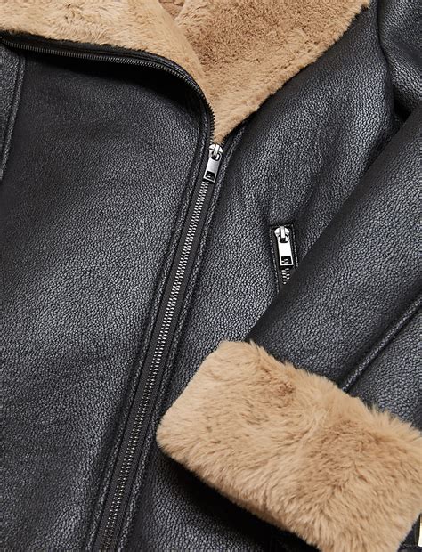 Buy Faux Shearling Aviator Jacket at Marks & Spencer