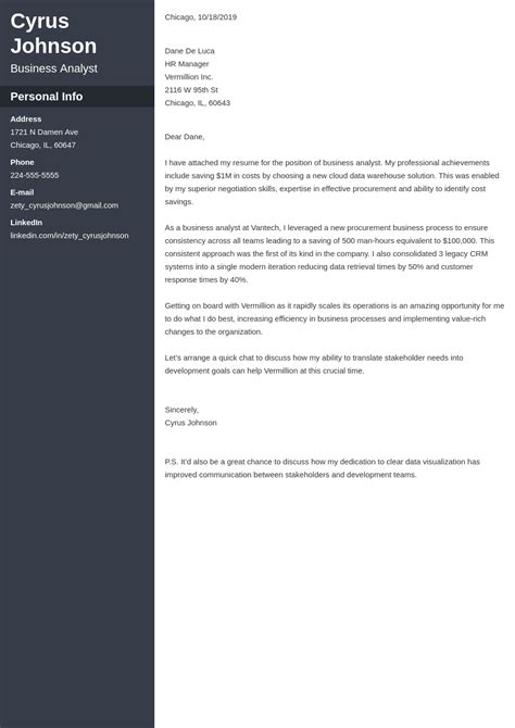 Image result for Cover Letter Layout Example