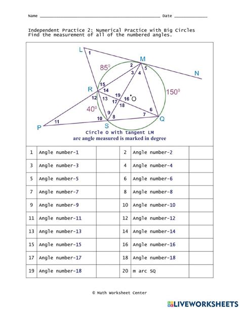 Circle Worksheet 的图像结果