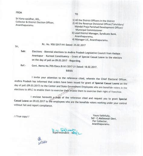 Special Casual leave for electors (voters) on 09.03.17-Orders - GSR ...