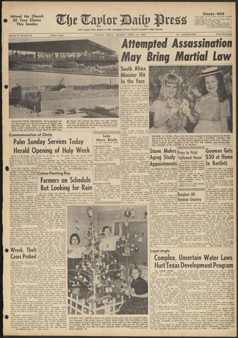 The Taylor Daily Press (Taylor, Tex.), Vol. 47, No. 96, Ed. 1 Sunday ...