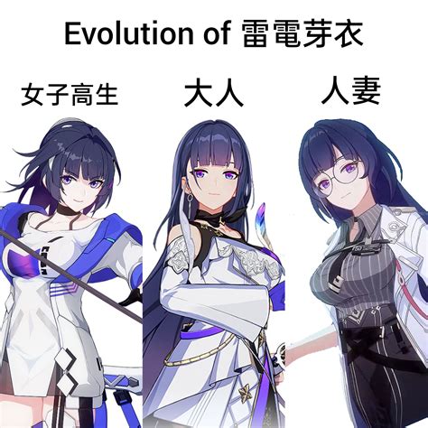 Evolution of Raiden Mei (a meme i've made and post 18 weeks ago in ...