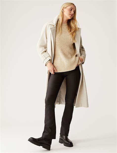 Buy Coated High Waisted Slim Flare Jeans at Marks & Spencer