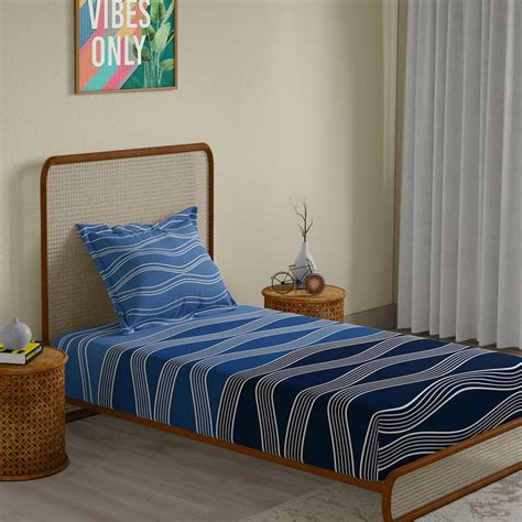 Buy STELLAR HOME Legacy Cotton 120TC Printed 2Pcs Single Bedsheet Set ...