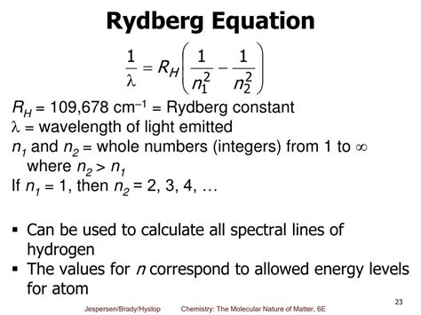 Image result for Rydberg Equation Example
