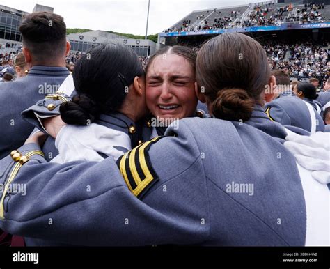 West Point, United States. 24th May, 2025. Cadet graduates celebrate at ...