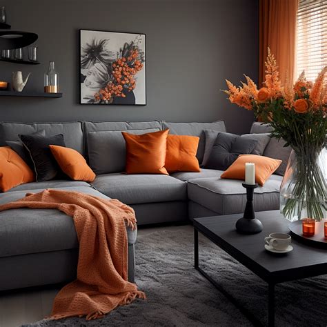 Elevate Your Grey Sofa with Vibrant Orange Cushion Covers