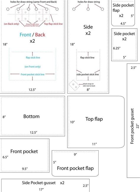 Image result for Free Printable PDF Back Bag Patterns