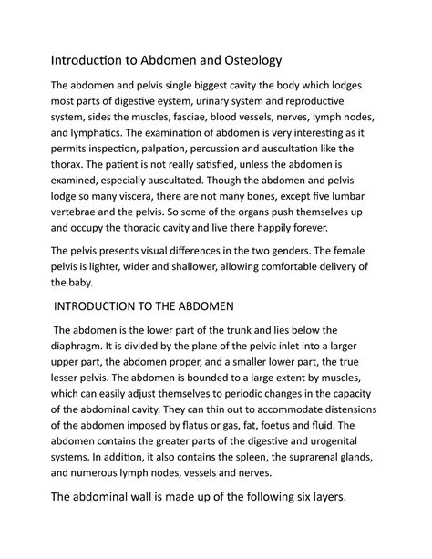 Introduction to-WPS Office - Introduction to Abdomen and Osteology The ...