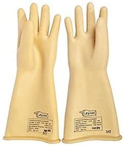 Safetify Jyot Natural Latex Rubber Electric Hand Gloves for 33 Kv Line ...
