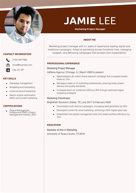 Project Manager Resume 的图像结果