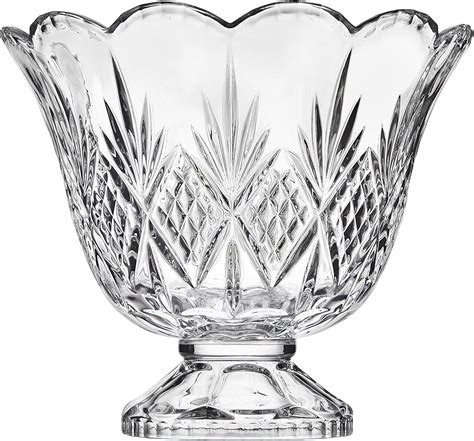 Buy Godinger Dublin Crystal Punch Bowl Set with 8 Cups and Ladle - 10 ...