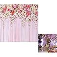 HUA Backdrop Pink Flowers Photography Background Studio Prop, 5x5 ft ...