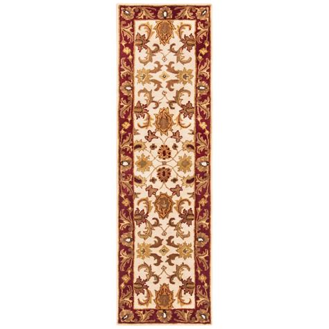SAFAVIEH Classic Karolina Oriental Wool Runner Rug, Ivory/Red, 2'3" x ...