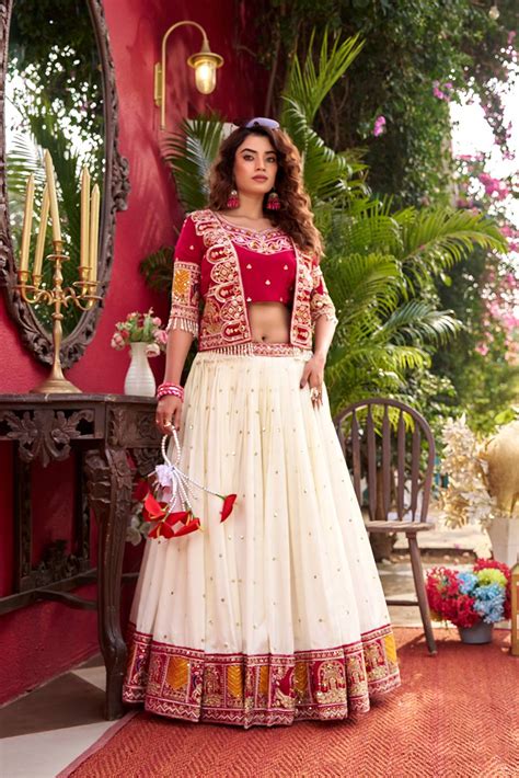 Designer Vichitra Fabric Heavy Embroidery Lehenga Choli & Koti Set ...