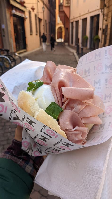 Mortadella and burrata sandwich from Bologna, Italy : r/eatsandwiches
