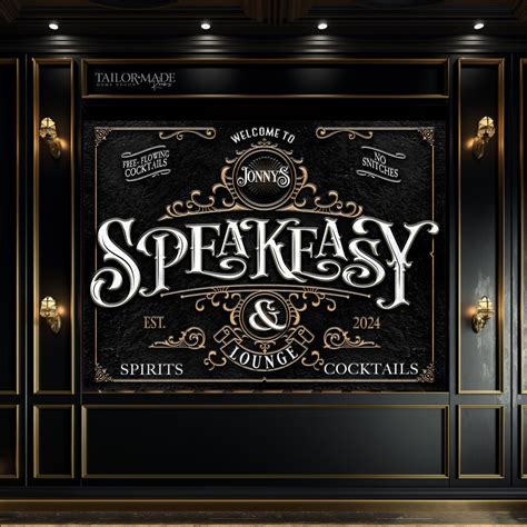 Speakeasy Sign, Speakeasy Bar and Lounge, Bar Signs, Personalized Bar Signs, Speakeasy Decor ...