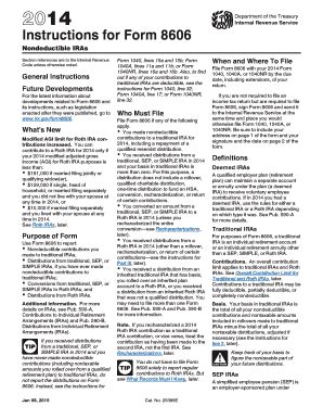 Fillable Online irs ustreas 2014 Instructions for Form 8606 ...