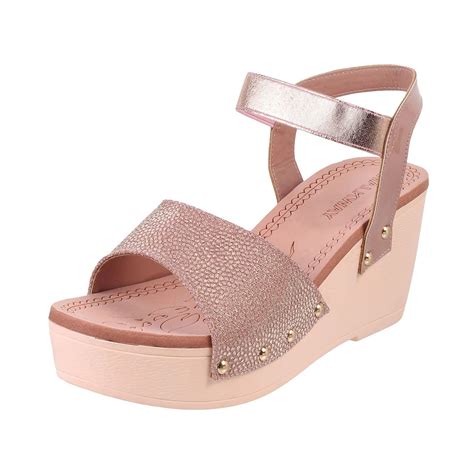 Buy Walkway Women Wedge Heel Fashion Sandal Rose Gold UK/6 EU/39 (33 ...