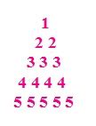 Image result for Pyramid Number Pattern with Integer Value of 7 or Less in Java