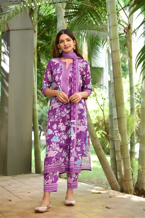 Ira Purple Suit Set – Paraa India