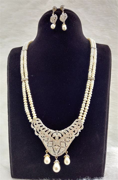 Real Natural Fresh Water Multi Layer Rani Haar Pearl Set With Certific ...