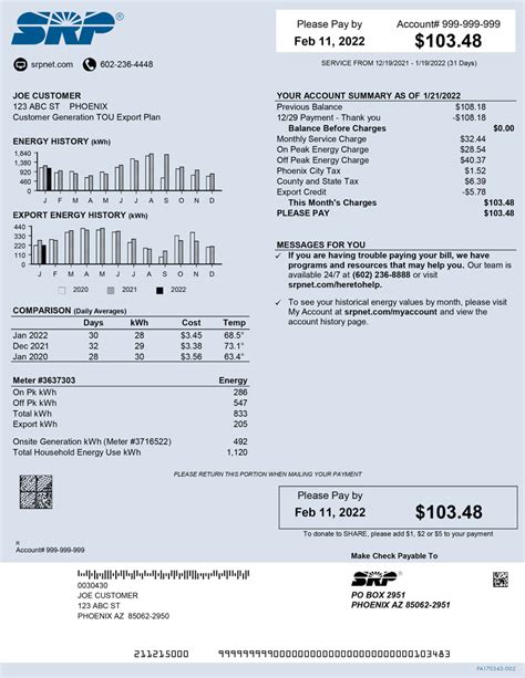 How to read your residential electric bill | SRP