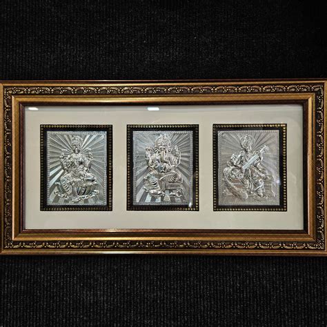 Lakshmi,vinayaka & Saraswati silver Plated designer photo frame ...