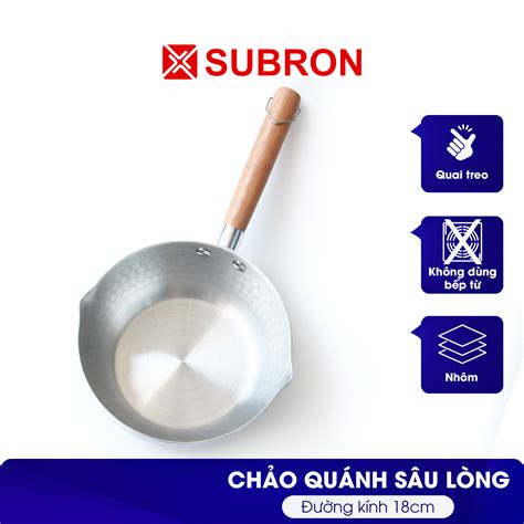 Mua Chảo sâu lòng 18cm, vân tổ ong, chảo quánh nhôm có tay cầm gỗ và ...