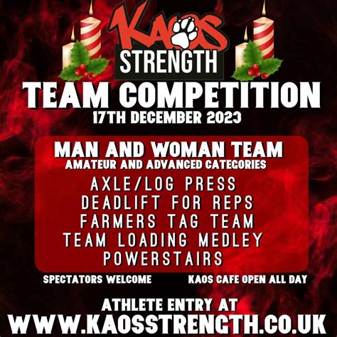 Kaos Christmas Team Competition, Kaos Strength Gym, Preston, 17 ...
